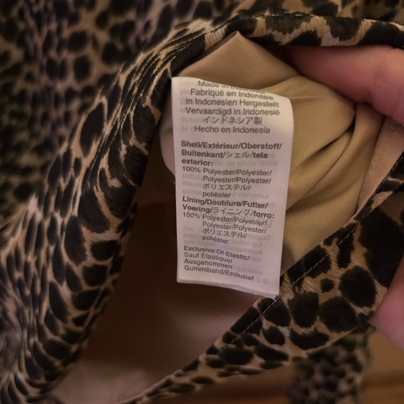 J. Crew Factory Leopard Print Long Sleeve Mockneck Blouse brown size small - Picture 5 of 5